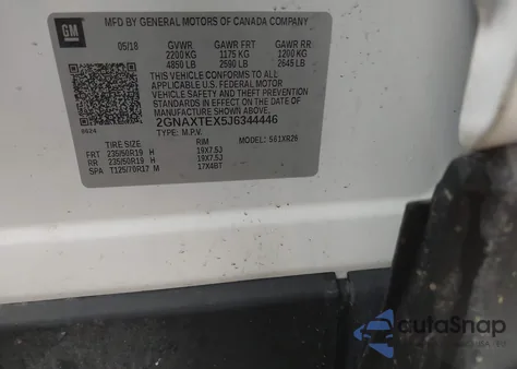 2018 Chevrolet Equinox Lt from USA, damaged, VIN 2GNAXTEX5J6344446